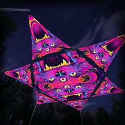 ES-HX02 Hexagon and 6 Triangles ES-TR01 - 3D-Preview - Forest - Psychedelic UV-Reactive Canopy – Ceiling Decoration