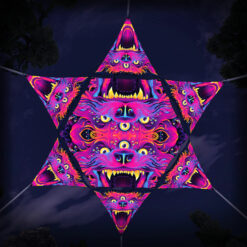 ES-HX02 Hexagon and 6 Triangles ES-TR01 - 3D-Preview - Forest - Psychedelic UV-Reactive Canopy – Ceiling Decoration