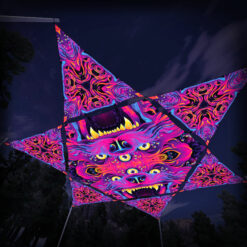 ES-HX02 Hexagon and 6 Triangles ES-TR03 - 3D-Preview - Forest - Psychedelic UV-Reactive Canopy – Ceiling Decoration