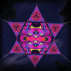 ES-HX02 Hexagon and 6 Triangles ES-TR03 - 3D-Preview - Forest - Psychedelic UV-Reactive Canopy – Ceiling Decoration