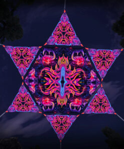 ES-HX03 Hexagon and 6 Triangles ES-TR03 - 3D-Preview - Forest - Psychedelic UV-Reactive Canopy – Ceiling Decoration