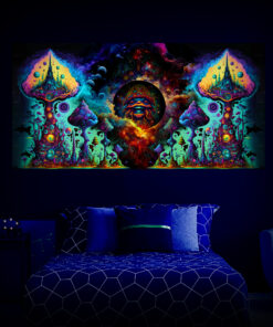 Mystic Spores UV-Tapestry Bedroom Preview