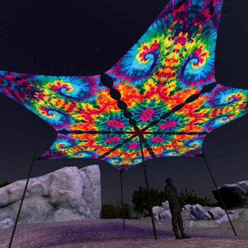 TD-DM01 - Tie-Dye Style Ceiling Decoration - 3D-Preview Outdoor - Night