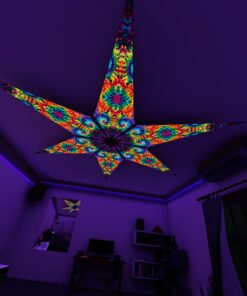 TD-PT01 - Tie-Dye Style Ceiling Decoration - 3D-Preview Bedroom - UV-Light