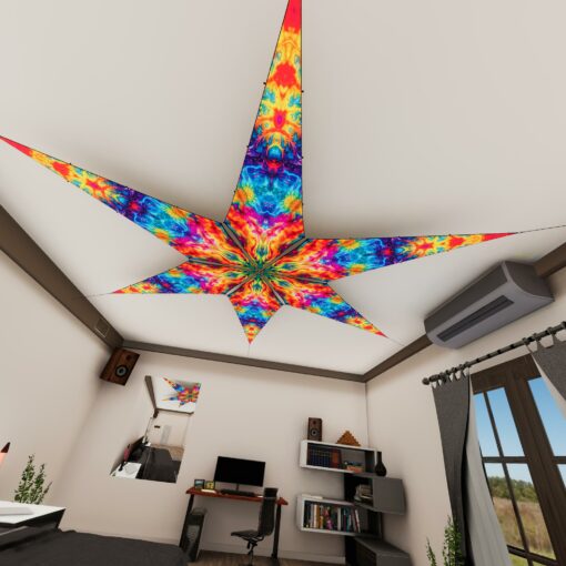 TD-PT03 - Tie-Dye Style Ceiling Decoration - 3D-Preview Bedroom - Daylight