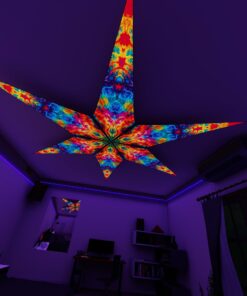 TD-PT03 - Tie-Dye Style Ceiling Decoration - 3D-Preview Bedroom - UV-Light