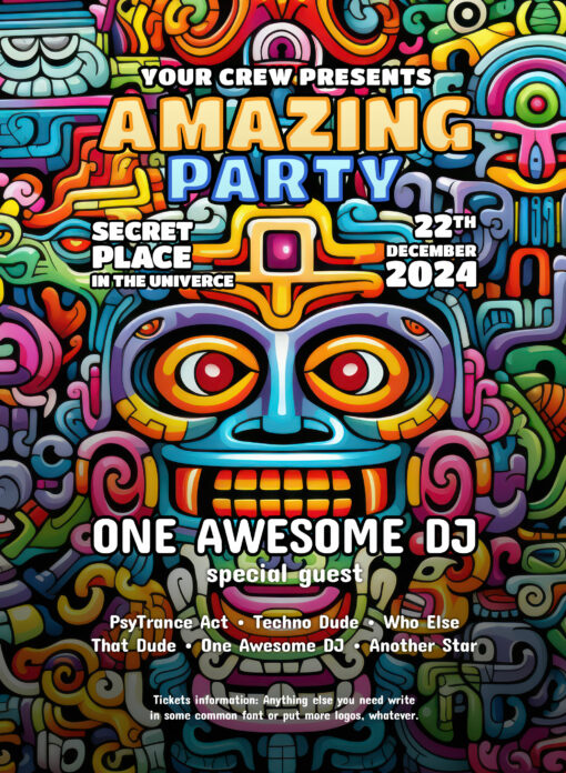 Aztec God - Party Promotion Template - A5 Flyer