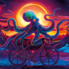 Bicycle Day Octopus 2024 UV-Tapestry - Design