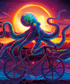 Bicycle Day Octopus 2024 UV-Tapestry - Design