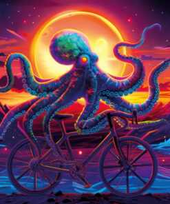 Bicycle Day Octopus 2024 UV-Tapestry - Details