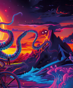 Bicycle Day Octopus 2024 UV-Tapestry - Details