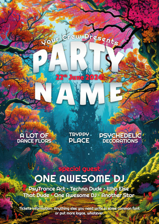 Trippy Forest - Party Promotion Template - A5 Flyer