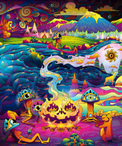 Mushroom Odyssey - Left Side Closeup - Psychedelic art by Andrei Verner