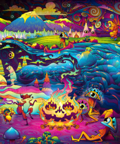 Mushroom Odyssey - Right Side Closeup - Psychedelic art by Andrei Verner