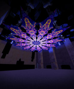 Big Star - 12 Petals Canopy Set - UV-Reactive Flurescent Ceiling Decoration - 3D-Preview