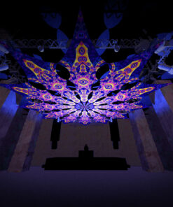 Big Star - 12 Petals Canopy Set - UV-Reactive Flurescent Ceiling Decoration - 3D-Preview