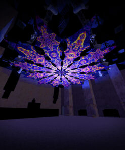 Big Star and Central Eye - 12 Petals Canopy Set - UV-Reactive Flurescent Ceiling Decoration - 3D-Preview
