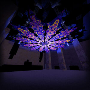 Big Star and Central Eye - 12 Petals Canopy Set - UV-Reactive Flurescent Ceiling Decoration - 3D-Preview