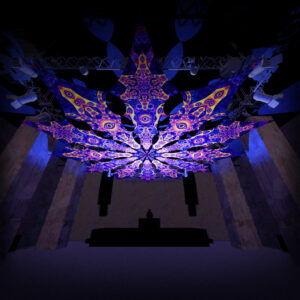 Big Star and Central Eye - 12 Petals Canopy Set - UV-Reactive Flurescent Ceiling Decoration - 3D-Preview