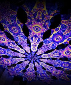 Big Star and Central Eye - 12 Petals Canopy Set - UV-Reactive Flurescent Ceiling Decoration - 3D-Preview