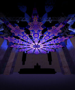 Central Eye - 12 Petals Canopy Set - UV-Reactive Flurescent Ceiling Decoration - 3D-Preview