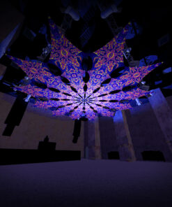 Two Stars - 12 Petals Canopy Set - UV-Reactive Flurescent Ceiling Decoration - 3D-Preview