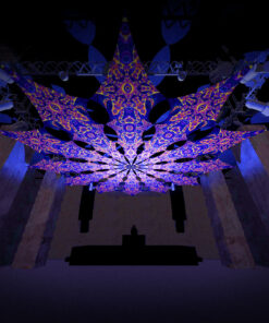 Two Stars - 12 Petals Canopy Set - UV-Reactive Flurescent Ceiling Decoration - 3D-Preview