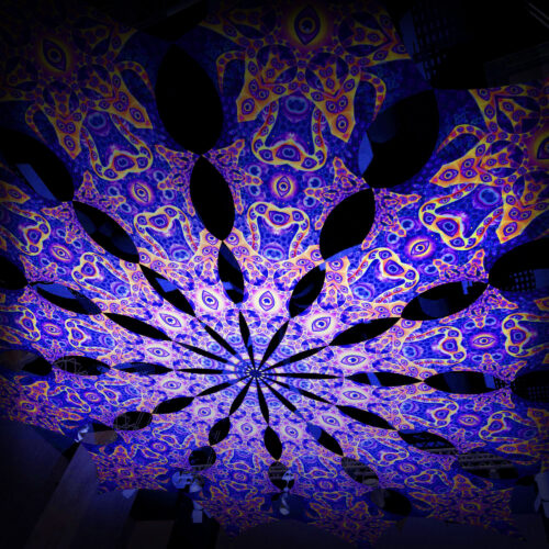 Two Stars - 12 Petals Canopy Set - UV-Reactive Flurescent Ceiling Decoration - 3D-Preview