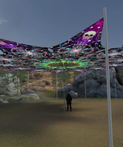 Alien Galaxy - 12 Petals Canopy Set - UV-Reactive Flurescent Ceiling Decoration - 3D-Preview