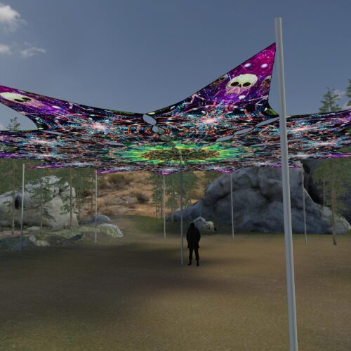 Alien Galaxy - 12 Petals Canopy Set - UV-Reactive Flurescent Ceiling Decoration - 3D-Preview