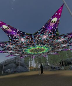 Alien Galaxy - 12 Petals Canopy Set - UV-Reactive Flurescent Ceiling Decoration - 3D-Preview