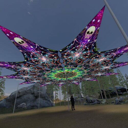 Alien Galaxy - 12 Petals Canopy Set - UV-Reactive Flurescent Ceiling Decoration - 3D-Preview