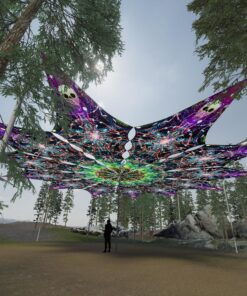 Alien Galaxy - 12 Petals Canopy Set - UV-Reactive Flurescent Ceiling Decoration - 3D-Preview