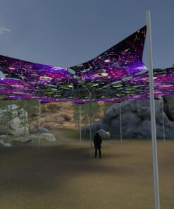 Space Skulls - 12 Petals Canopy Set - UV-Reactive Flurescent Ceiling Decoration - 3D-Preview