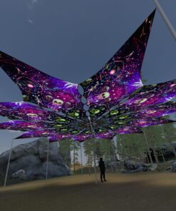 Space Skulls - 12 Petals Canopy Set - UV-Reactive Flurescent Ceiling Decoration - 3D-Preview