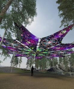 Space Skulls and Alien Galaxy - 12 Petals Canopy Set - UV-Reactive Flurescent Ceiling Decoration - 3D-Preview