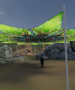 Trippy Alien - 12 Petals Canopy Set - UV-Reactive Flurescent Ceiling Decoration - 3D-Preview