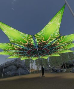 Trippy Alien - 12 Petals Canopy Set - UV-Reactive Flurescent Ceiling Decoration - 3D-Preview