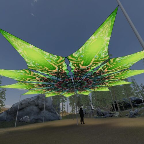 Trippy Alien - 12 Petals Canopy Set - UV-Reactive Flurescent Ceiling Decoration - 3D-Preview