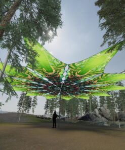 Trippy Alien - 12 Petals Canopy Set - UV-Reactive Flurescent Ceiling Decoration - 3D-Preview