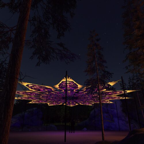 AS-PT01 - 12 Petals Canopy Set - UV-Reactive Flurescent Ceiling Decoration - 3D-Preview