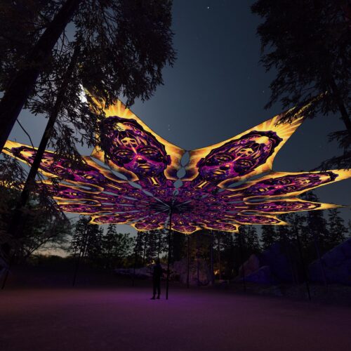 AS-PT01 - 12 Petals Canopy Set - UV-Reactive Flurescent Ceiling Decoration - 3D-Preview