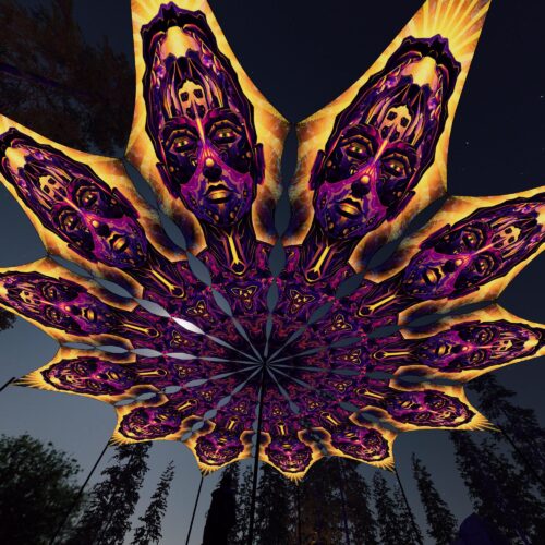 AS-PT01 - 12 Petals Canopy Set - UV-Reactive Flurescent Ceiling Decoration - 3D-Preview