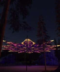 AS-PT01 and AS-PT02 - 12 Petals Canopy Set - UV-Reactive Flurescent Ceiling Decoration - 3D-Preview