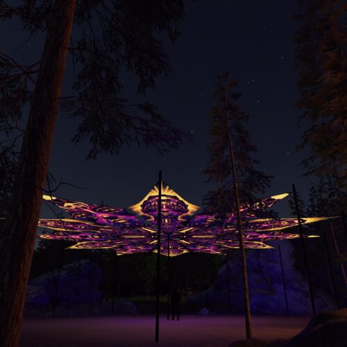 AS-PT01 and AS-PT02 - 12 Petals Canopy Set - UV-Reactive Flurescent Ceiling Decoration - 3D-Preview