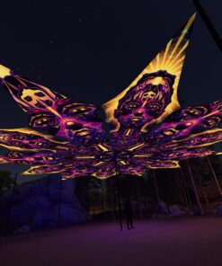 AS-PT01 and AS-PT02 - 12 Petals Canopy Set - UV-Reactive Flurescent Ceiling Decoration - 3D-Preview