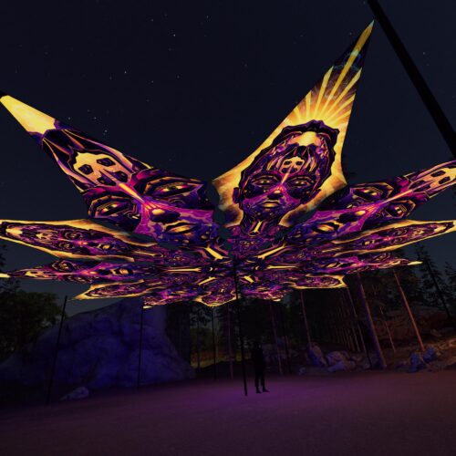 AS-PT01 and AS-PT02 - 12 Petals Canopy Set - UV-Reactive Flurescent Ceiling Decoration - 3D-Preview