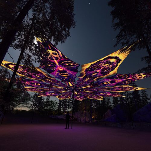 AS-PT01 and AS-PT02 - 12 Petals Canopy Set - UV-Reactive Flurescent Ceiling Decoration - 3D-Preview