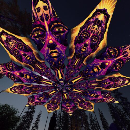 AS-PT01 and AS-PT02 - 12 Petals Canopy Set - UV-Reactive Flurescent Ceiling Decoration - 3D-Preview