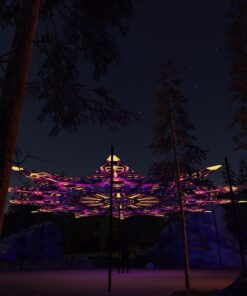 AS-PT02 - 12 Petals Canopy Set - UV-Reactive Flurescent Ceiling Decoration - 3D-Preview